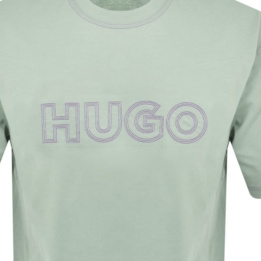 HUGO Blue Nitlogo T Shirt Green | Mainline Menswear
